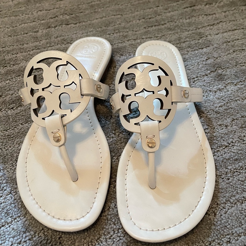 Tory Burch never been worn miller sandal. Color is New Ivory